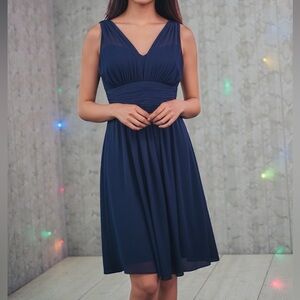 Gorgeous Women’s Dark Blue Sleeveless Formal Cocktail Evening Party Dress